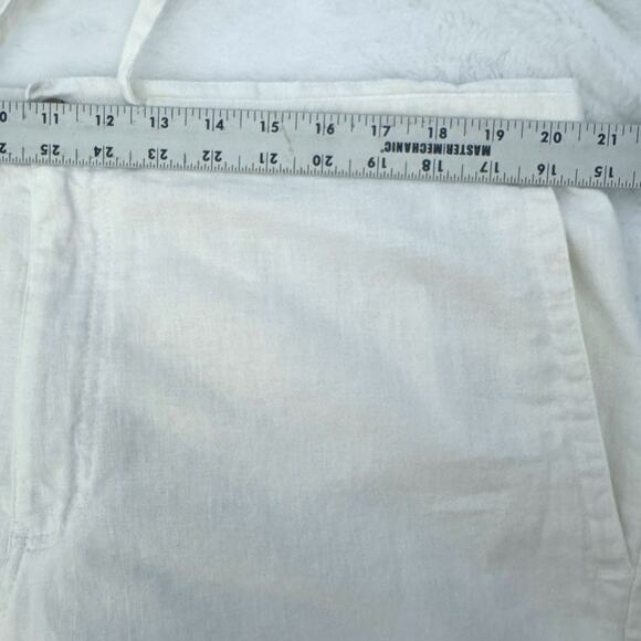 Tasso Elba Mens White Linen Drawstring Pants Size 2XL Relaxed Beachy Summer - Picture 8 of 11